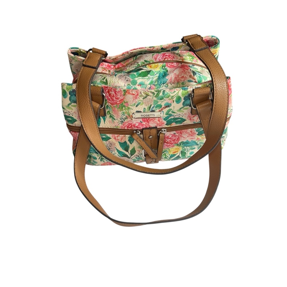 Rosetti Floral Shoulder Bag - Pink, Green, and Tan